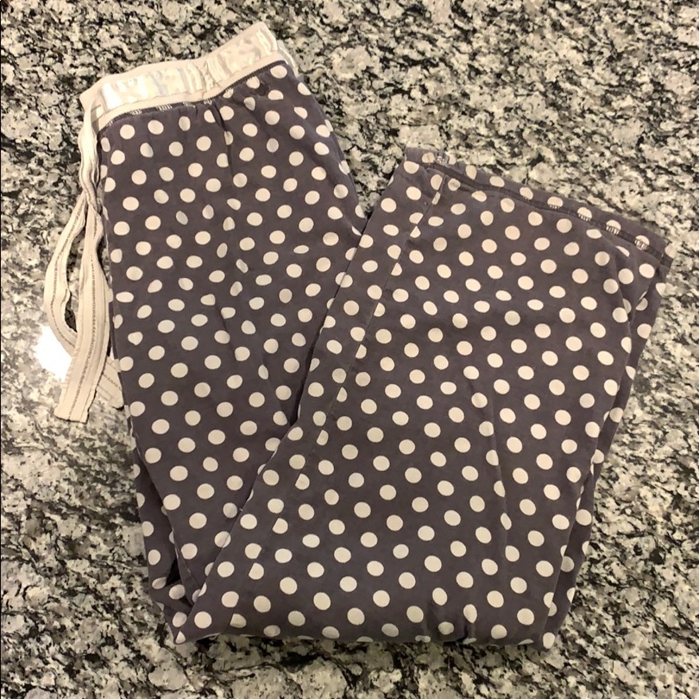 Aerie Gray and White Polka Dot Sleep Pants